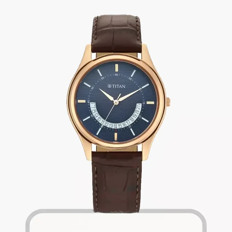 Titan Lagan Leather Strap Men's Watch-1713WL01